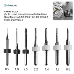 Dental Milling Burs Sirona MCX5 for Zirconia Lithium Disilicate PMMA Metal D3 Grinding Drills for Sirona MC X5 Denstist Tools
