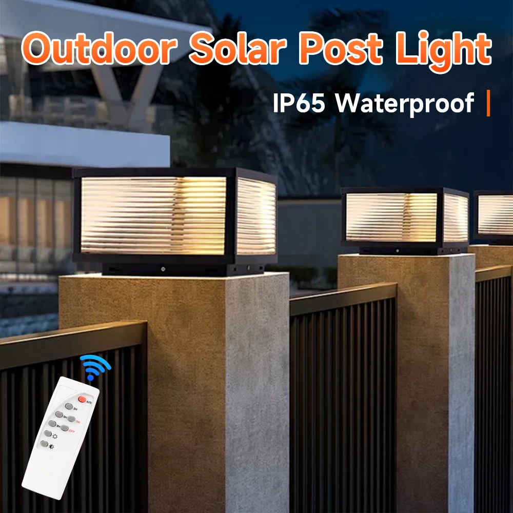 Outdoor solar lights Solar Post Light Waterproof LED Pillar Lamps Yard Decorative Lighting Column Automatic Weatherproof Design