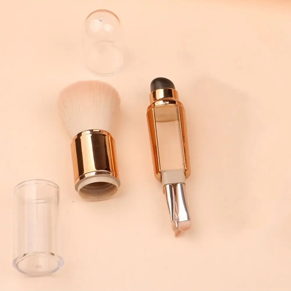 Ensemble de pinceaux de maquillage portables pour ombre à paupières, brosse à poudre extensible pratique, brosse anti-cernes douce et anti-poussière