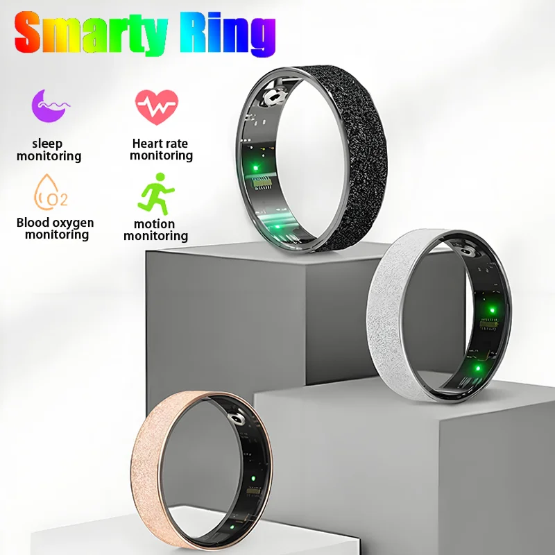 

2025 New Smart Ring Bluetooth Health Monitoring Blood Oxygen Sleep Heart Rate Multi-sport Modes Waterproof IP68&5ATM Men Women