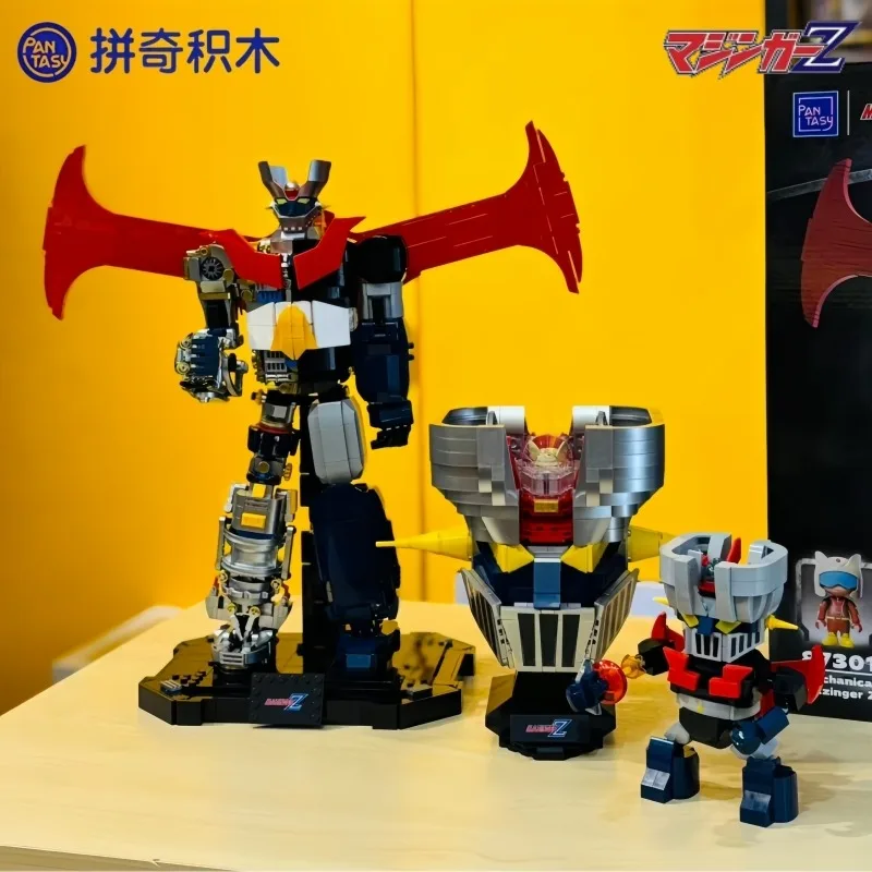 

Mazinger Z Сборка строительных блоков, персонаж мультфильма аниме, полупрозрачная меха, игрушка, модель, украшение для рабочего стола, детский праздничный подарок