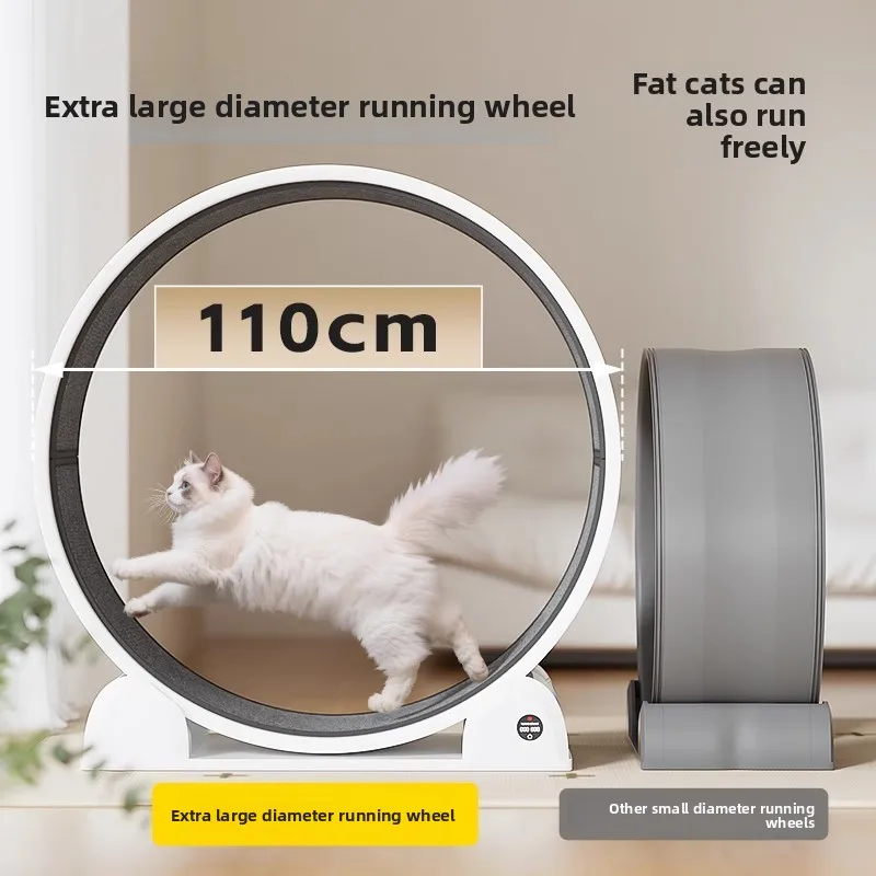 2025 Silent Cat Running Wheel ABS Exercise Wheel for Large Cats Space-Saving Indoor Pet Treadmill Multi-Functional Fitness Toys