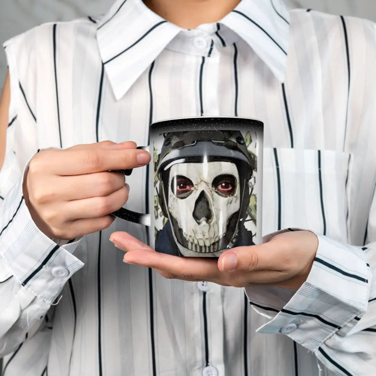 

Кружка «Глупый призрак» с треской, забавные керамические кофейные чашки, чайные кружки, чашка для молока, посуда для напитков, подарки для женщин и мужчин