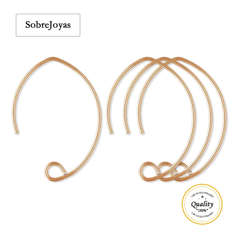 

14K Rose Gold Filled V Shape Ear Wire 17.5x24mm 20.5ga 0.76mm Components Bulk DIY Jewelry Findings Wholesale Ear Wire