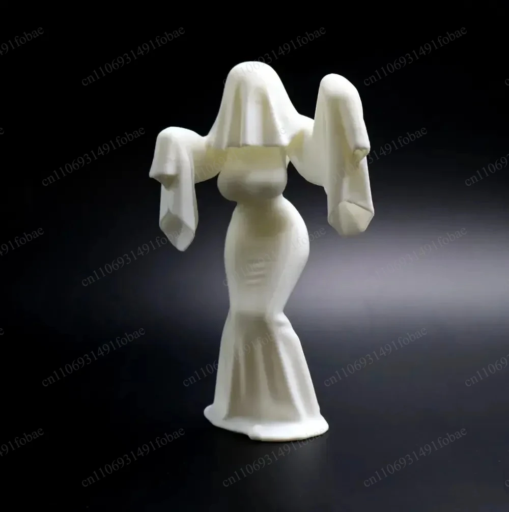 Ghost Lady Desktop Ornament, Veiled Lady - Gothic Ghost Statue Used for Home Decoration Party Supplies Gifts