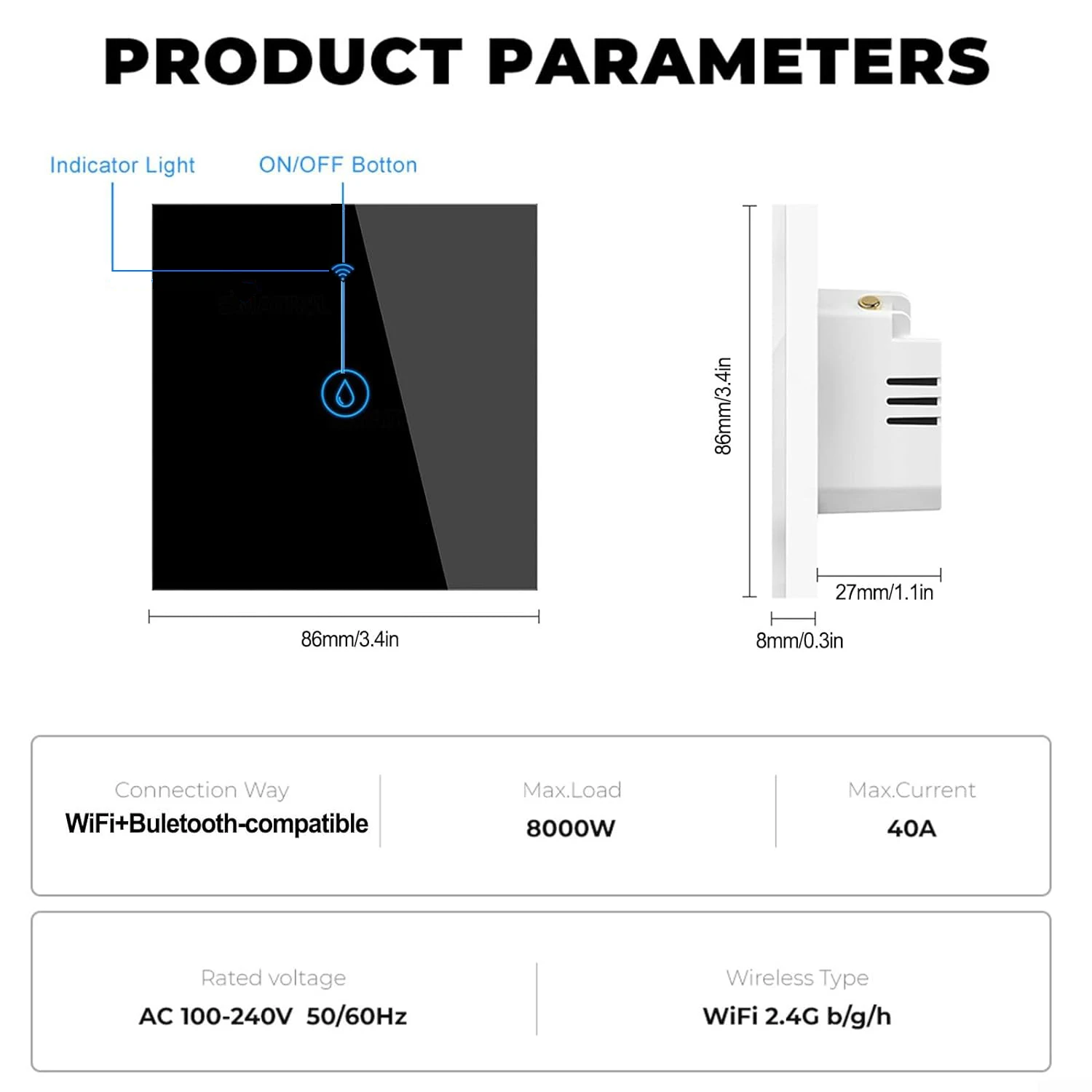 40a Tuya Slimme Wifi Boiler Boiler Touch Schakelaar Eu Voor Verlichting Boiler Airconditioner Werkt Met Google Home Alexa