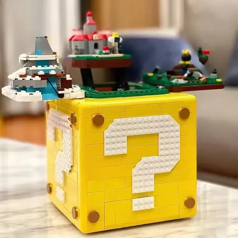 En Stock caliente 64 punto de interrogación bloque de construcción Compatible 71395 juguetes para niños niñas Kit modelo para ladrillos regalos de navidad para niños