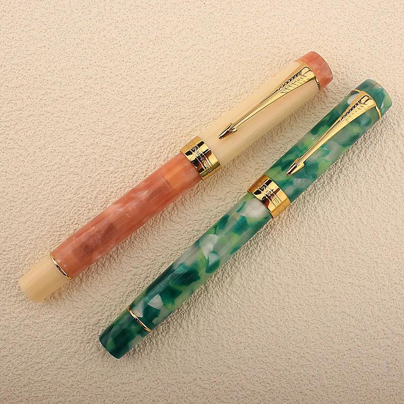 Jinhao Century 100 Fountain Pen Green Ice Flower Ink Pens Smoothly Writing F Nib for School Office Business