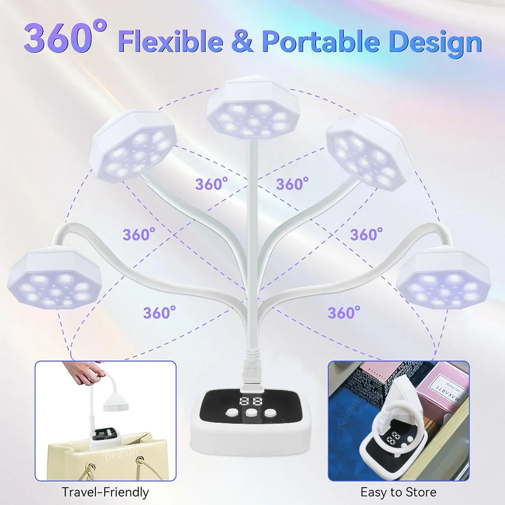 Lampe à ongles Mini lampe pour manucure lampe à ongles LED UV Rechargeable pour vernis à ongles Gel séchage rapide sèche-ongles lampe UV Portable