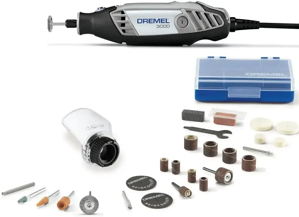 

3000-1/25 Variable Speed Rotary Tool Kit - 1 Attachment & 25 Accessories - Ideal for Routing, Metal Cutting, Wood Carving