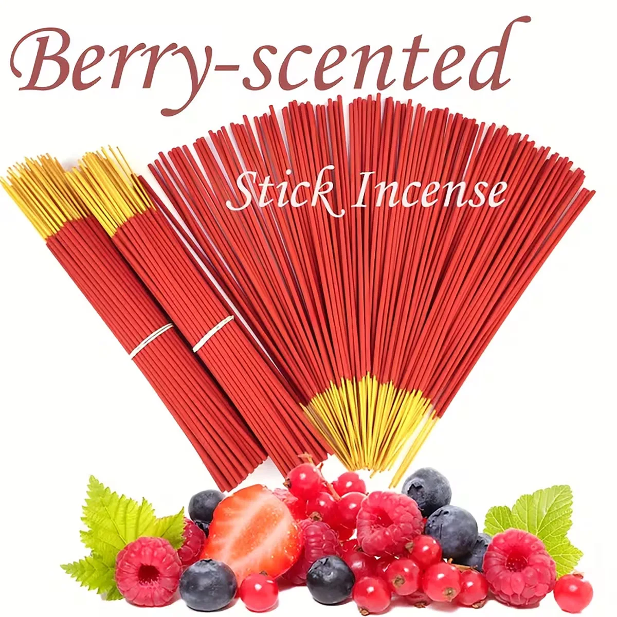 Palo de incienso de fresa silvestre - 25. Madera artificial de 5 cm, con aroma a fresa y bayas silvestres, tiempo de combustión de 40 minutos, adecuada para meditación de yoga, decoración del hogar, regalos navideños, fragancia natural, para relajación y ambiente, ayuda para meditación, palos decorativos, fragancias de larga duración, decoración espiritual, fragancias de alta calidad