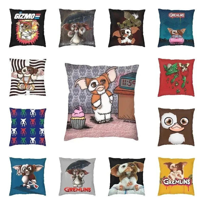 غطاء وسادة Gizmo Gremlins ، ناعم ، فاخر ، مشؤوم ، Mogwai Monster ، غطاء وسادة لغرفة المعيشة ، غطاء وسادة ، 45x45 سم