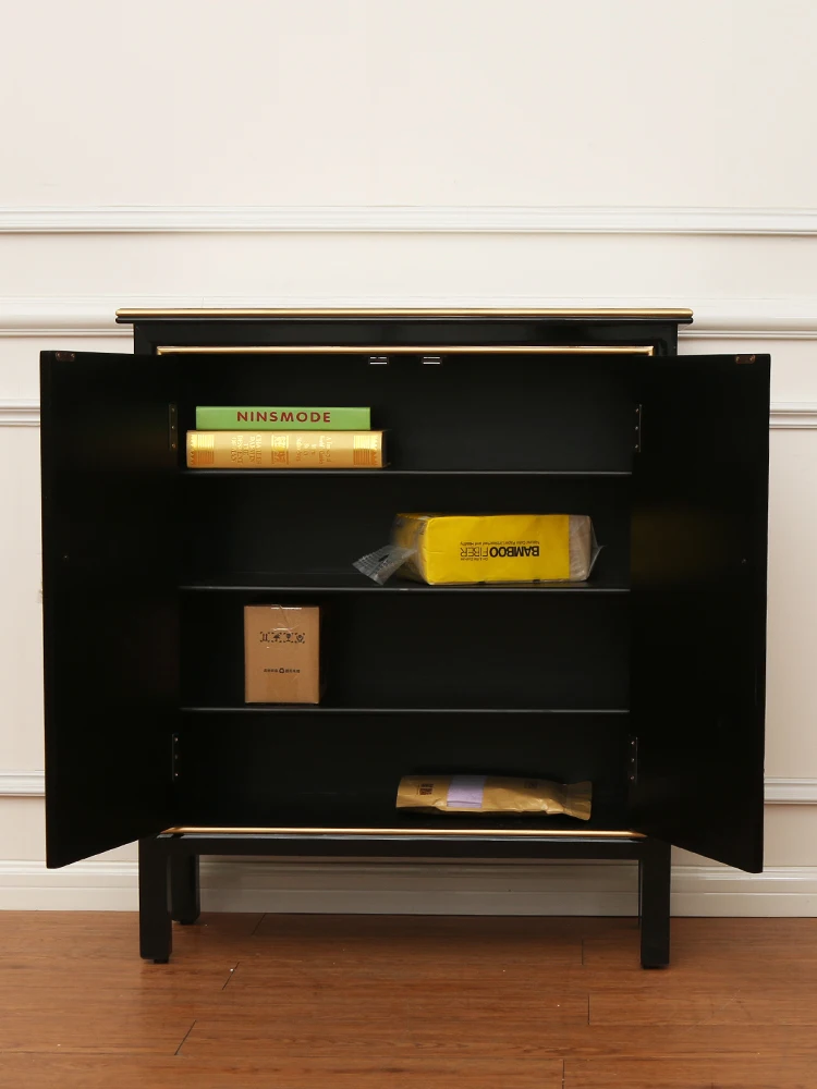 Sitting Room Sideboard Side Narrow Curio Locker Solid Wood Storage