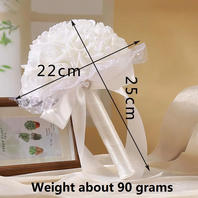 1 قطعة باقة الزفاف باقة الزفاف من باقات اليد الاصطناعية ورد من الأقمشة ورود للزينة مناسبة لحفل الزفاف SPH01
