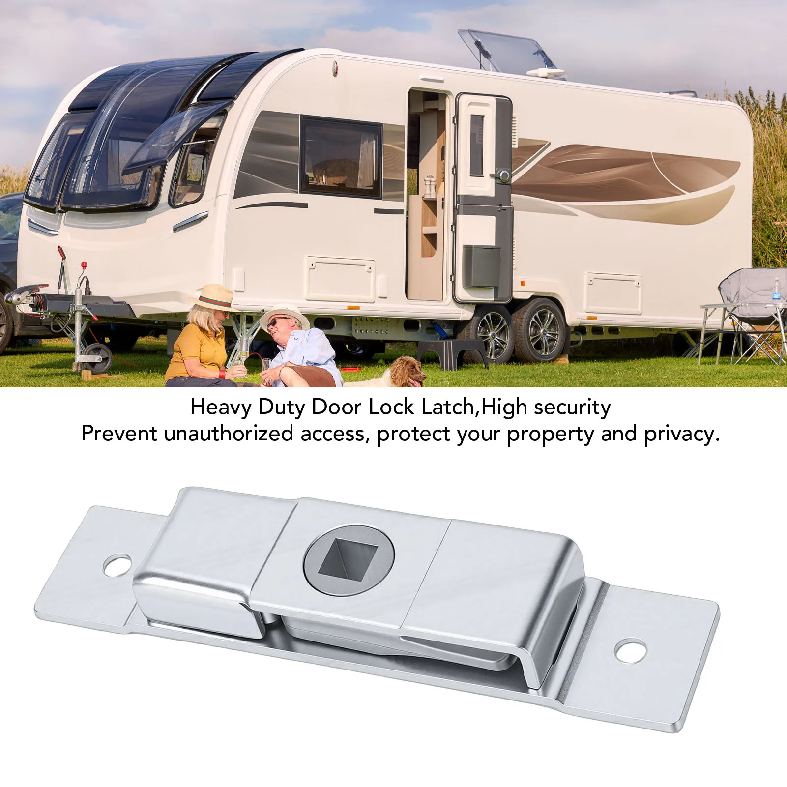 Heavy Duty Door Lock Latch Budget Lock Square Latch Universal for Fire Door Panel Door Access Panel Loft Hatch Horse Box Door