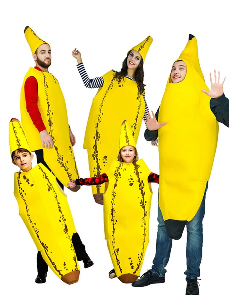 

Funny loween Par Worn out Banana Costume Fruit Themed Performance Ready All in One Polyester Women's Special Event Outfit