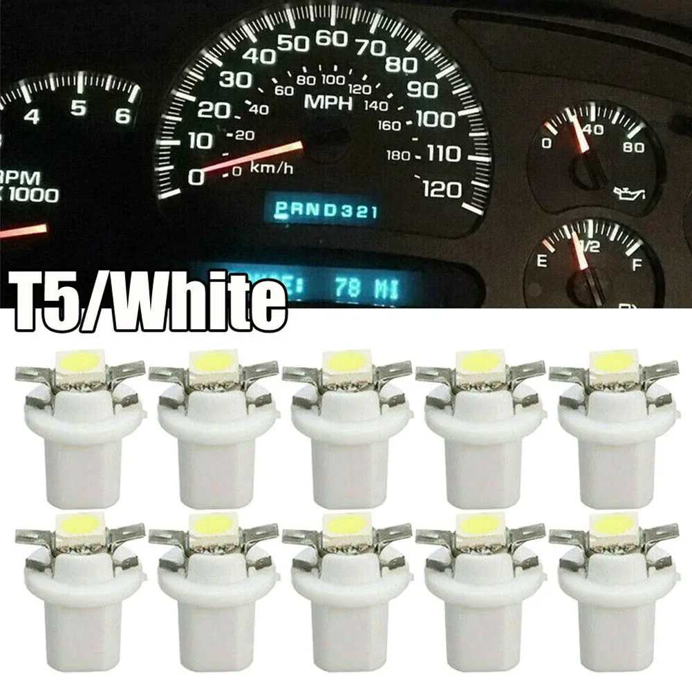 

10 шт. T5 B8.5D 5050 SMD, белая автомобильная лампа для приборной панели, белая автомобильная лампа для приборной панели, лампы для приборной панели