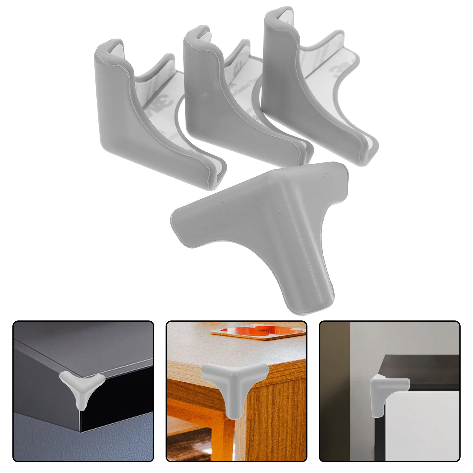 

4Pcs Silicone Range Hood Corner Protectors Anti-Collision Table Corner Guards Furniture Protective Edge Safety Cushion