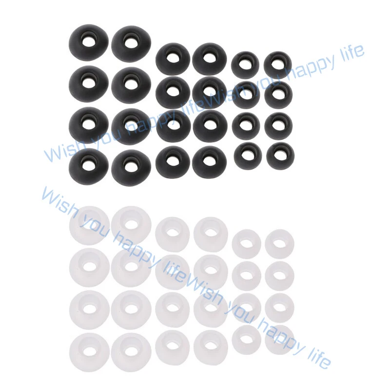 L... 20Pcs Replacement Soft Silicone Earbuds Tips For Bluetooth Cover Earphone In-Ear