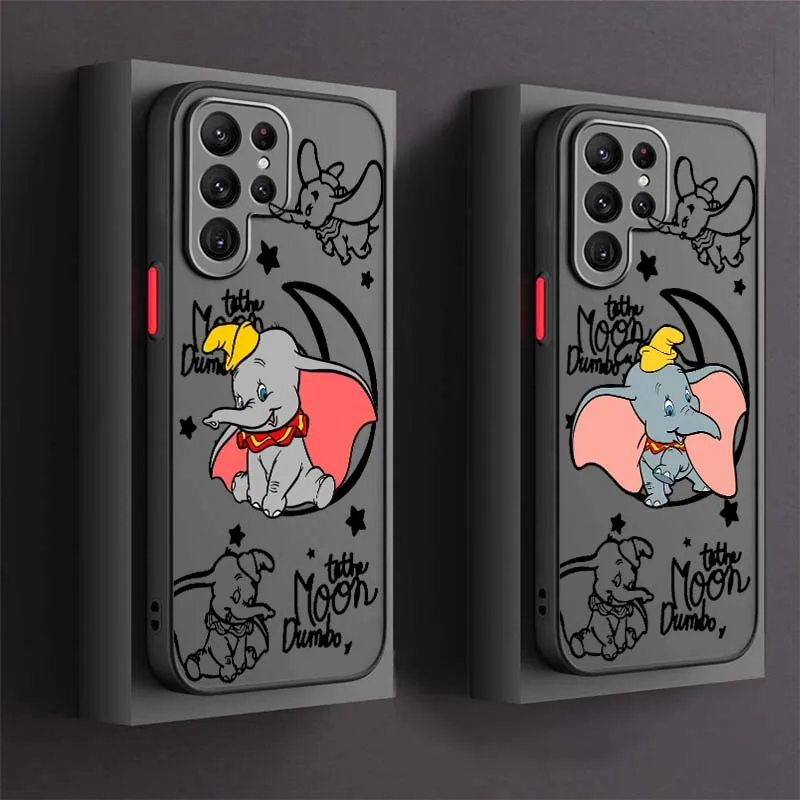 

Disney Anime Dumbo For Samsung Galaxy S25 S24 S23 S22 S21 S20 S10 S9 Ultra FE 5G Frosted Translucent Phone Case