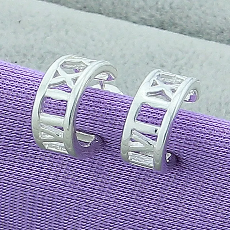 

925 Sterling Silver Roman Numerals Earrings Stud Earrings For Women Charm Trend Birthday Gifts Fashion Party Fine Jewelry