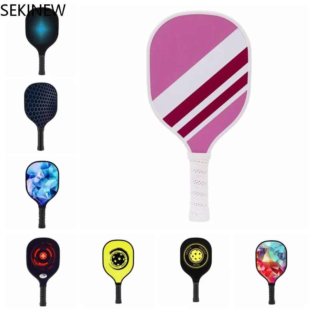 

Wooden Pickleball Paddles Ribbed Handle Colorful Pickle Ball Racket Lightweight Beginner Pickleball Training Equipment Men