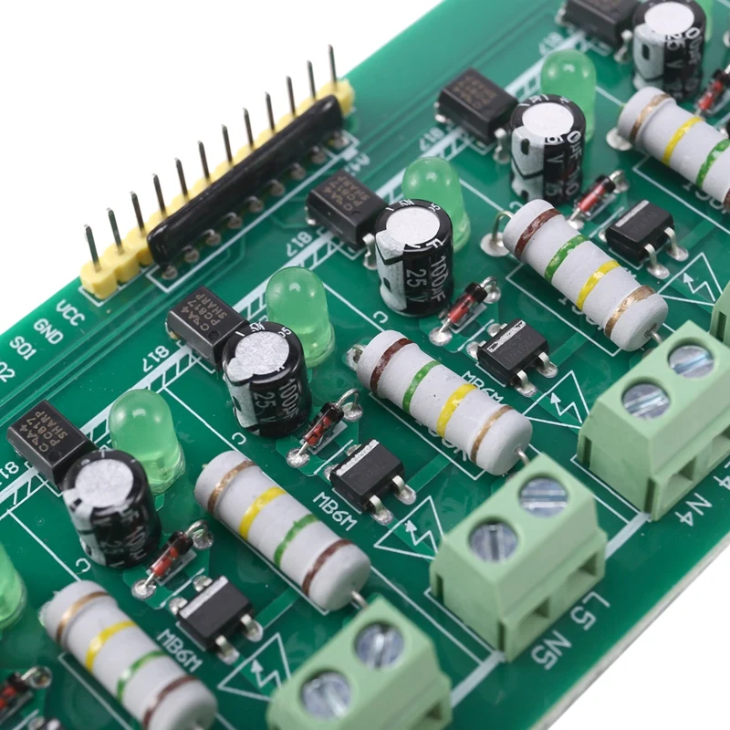 8 บิต AC 220V OPTOCOUPLER โมดูลแยกตรวจจับแรงดันไฟฟ้า BOARD Adaptive 3-5V สําหรับ PLC Isolamento Fotoaccoppiatore โมดูล