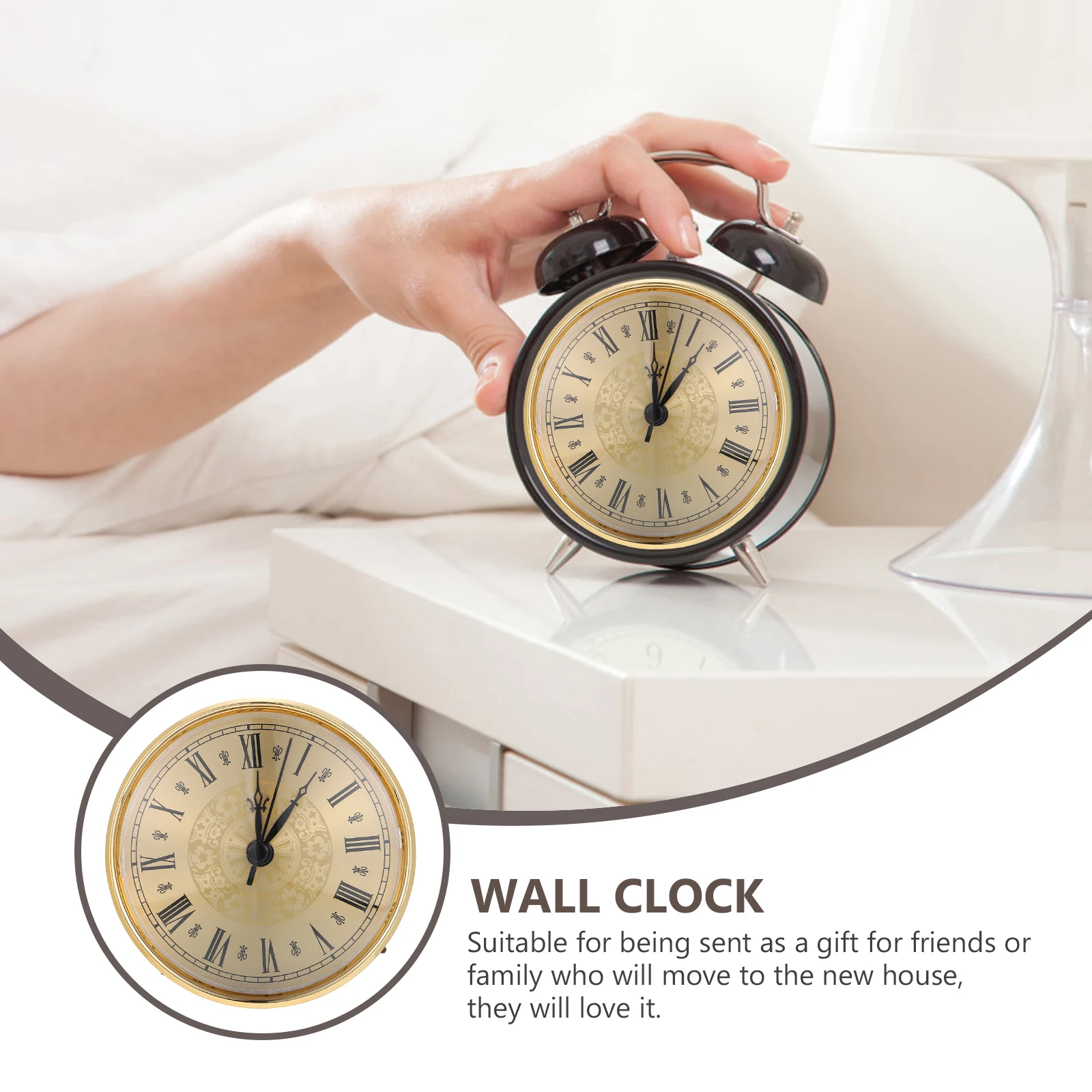 

Quartz Wall Clock DIY Insert Lightweight Retro Style Decorative Mute Pointer Compact Household Wall Clock Core for Living Room