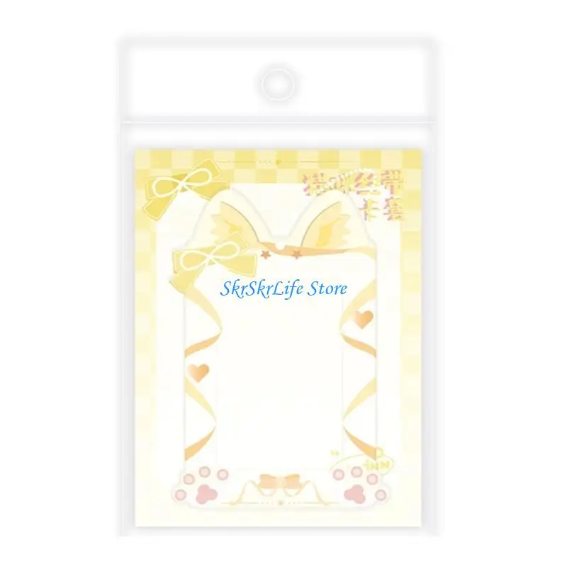 E65E Cats Photocard Holder with Chain 3Inch Small Album Photo Card Protector Case