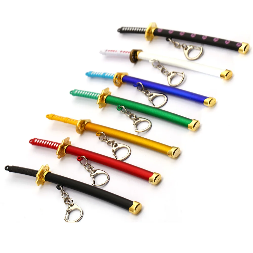 One Piece Keychain Keyrings Roronoa Zoro Sword kitetsu Toy Model Metal Key Ring llaveros Key Chain Chaveiro Anime Jewelry