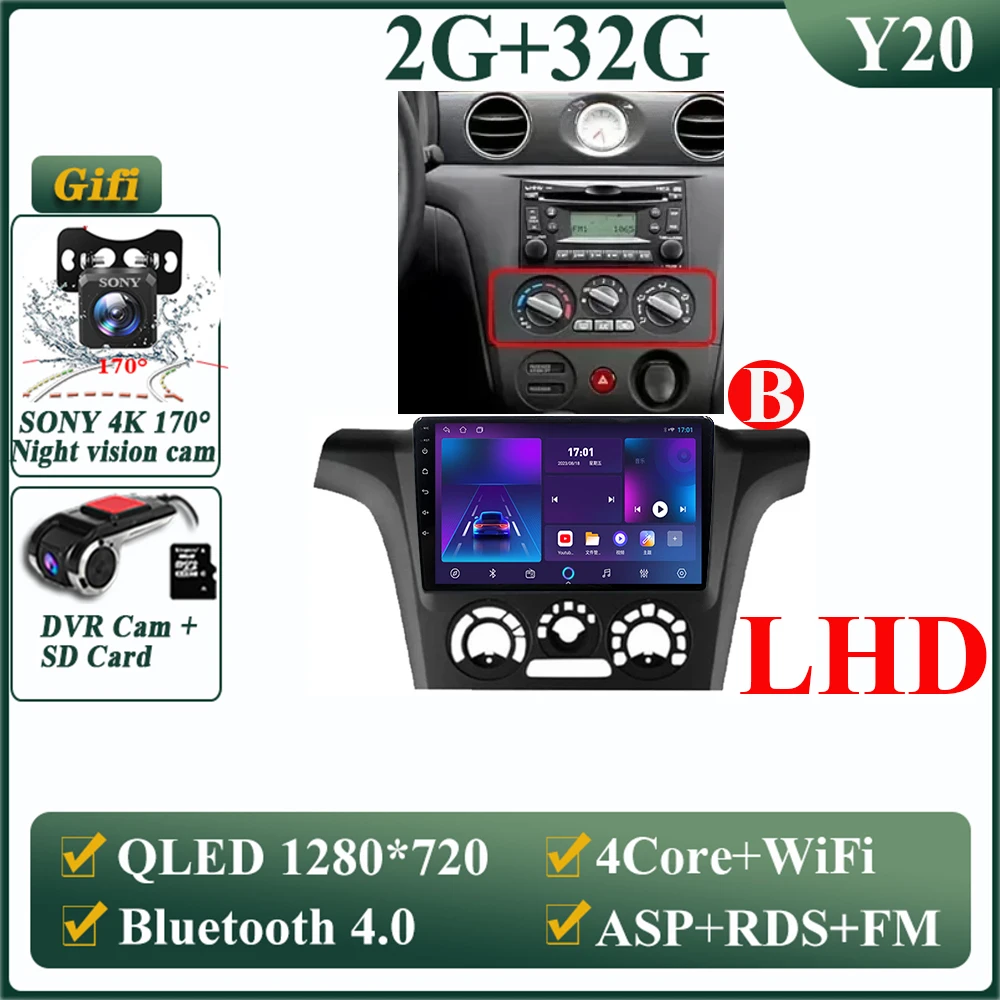 2K Android 16 autoradio voor Mitsubishi Outlander 1 2002-2008 multimediaspeler GPS navigatie Carplay split screen 2K
