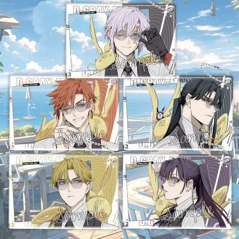 LLavero D.Gray-man para mujer, llavero con tarjeta transparente, llavero Allen Walker, llavero acrílico Yu Kanda, colgante de Lavi Bookman Jr, regalo