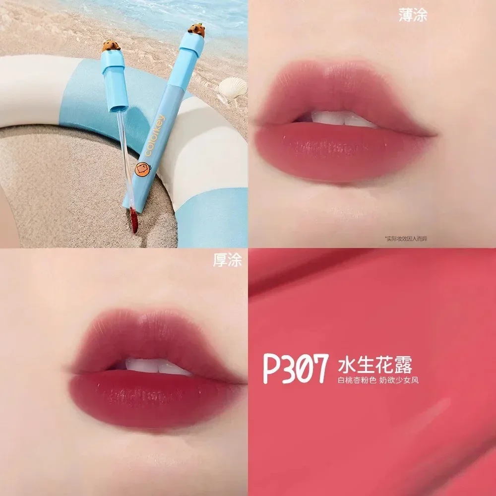 Colorkey Makeup Lipstick met zichtbare lipgloss Lage verzadiging Niet gemakkelijk te plakken aan de cup Langdurige schoonheid Leuke cosmetica