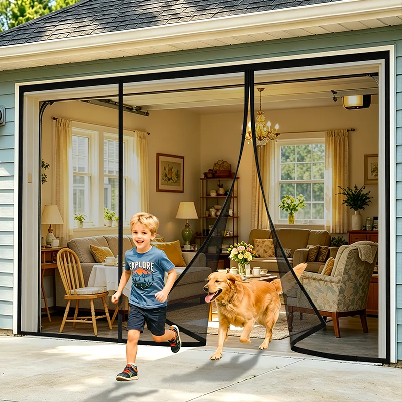 Magnetic Screen Door Mosquito Net Summer Auto Closing Insect Proof Mesh Curtain Fits Household Doors for French/Patio/Sliding