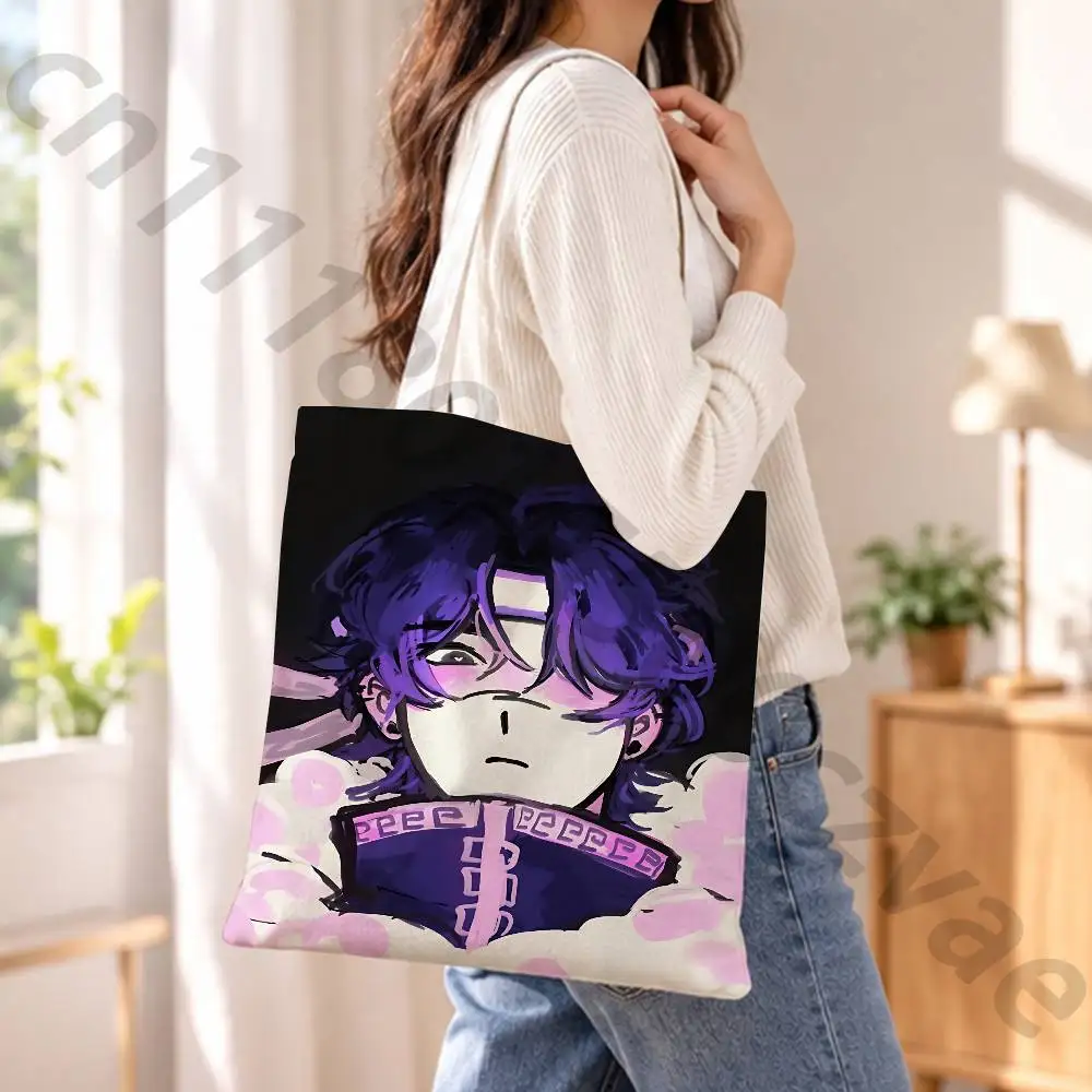 W-Wifie Cartoon  Reusable Fashionable Backpack Multifunctional Handbag Canvas Shopping Bag