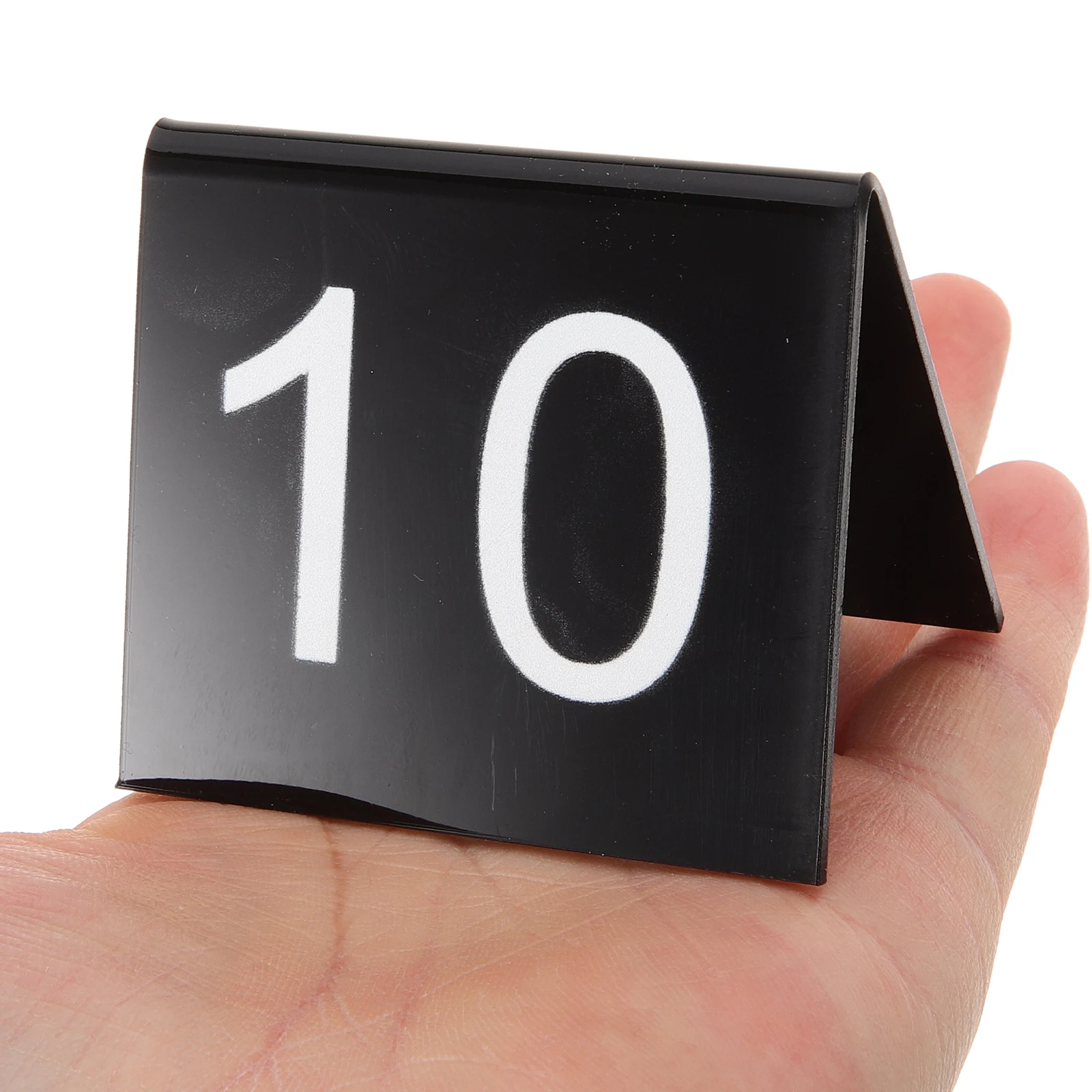 

10 pcs Triangle Acrylic Number Markers Crime Scene Evidence Table Sign 1-10 Multiuse Party Decoration Simple Sturdy