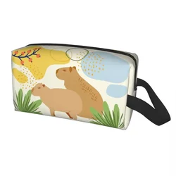 Capybara Borsa per cosmetici astratta e minimale Borsa per trucco da donna di grande capacità alla moda Borse da toilette per riporre bellezza