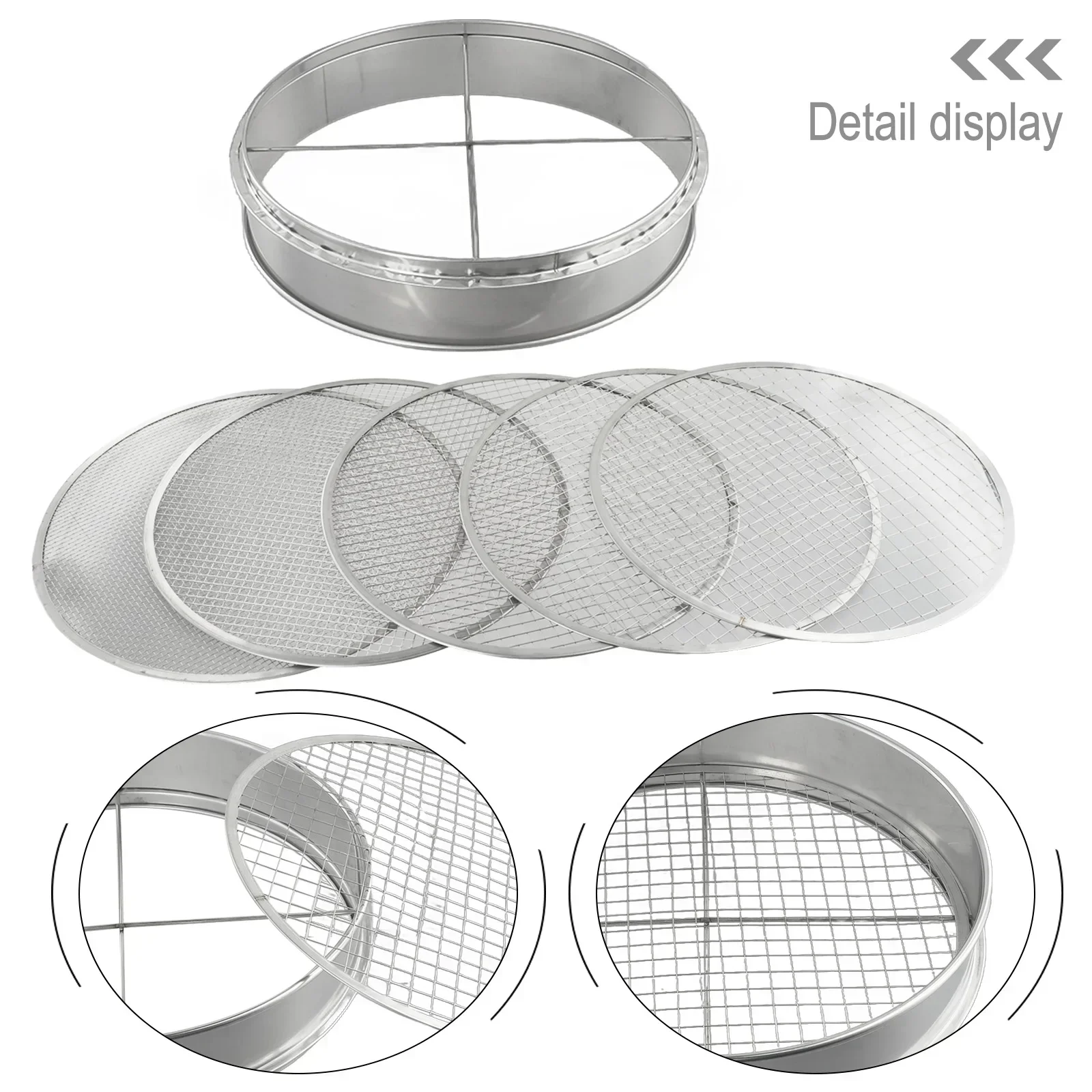 Reliable Stainless Steel Garden Potting Bonsai Compost Soil Sieve 5 Filters Sturdy and Weatherproof Construction