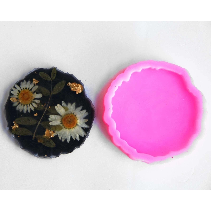 Q0KE Cup Mat Resin Molds Silicone Agate Coaster Molds for Making Resin Cup Mats Home Decoration diy Craft Art Perfect Gift