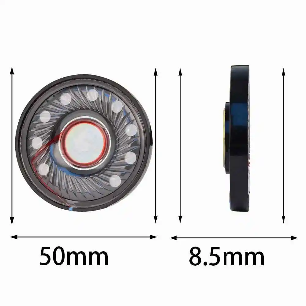 QIGOM 50E12 50MM Speaker Driver 32 Ohm 117dB Headphone Unit Balanced Three Frequency, Clear Mid-High Frequency, Female Voice