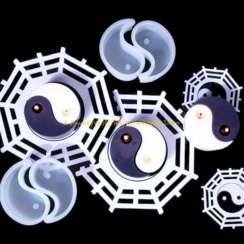 

31KD Тай для свечи Чи Инь Ян, УФ-форма для эпоксидной смолы, гипсовая штукатурка ручной работы, воск, мыло, кристалл, форма, для