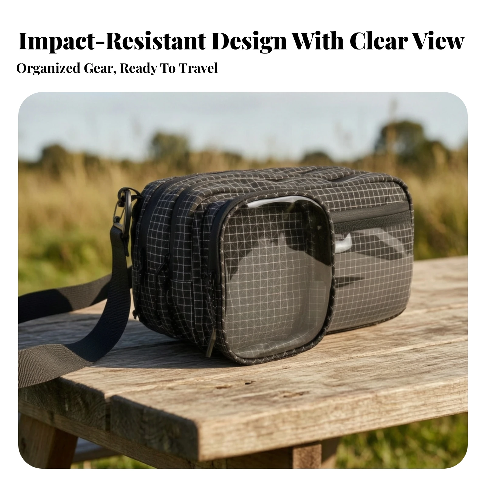 Shoulder Carry Bag with Two-compartmentCompartment Long-Lasting Crossbody Bag with Adjustable Strap Safeguarding Compact