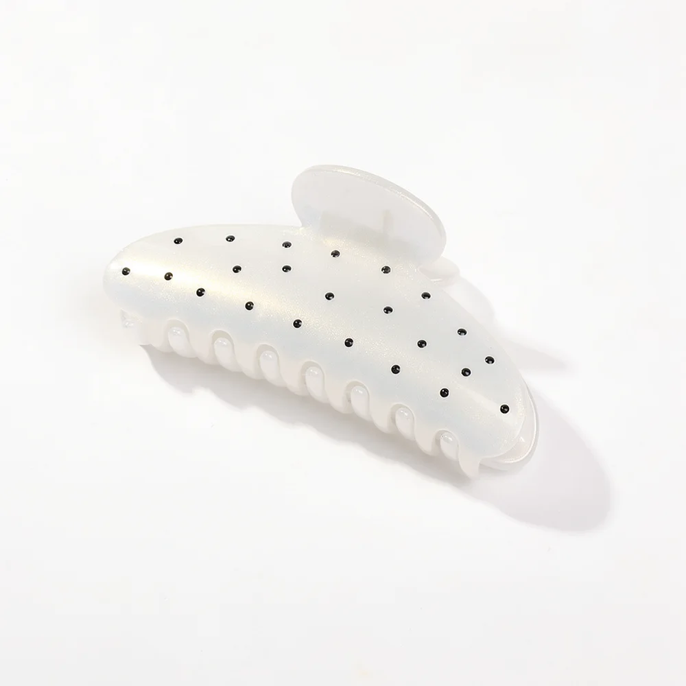 For QIYUE Geometric Hair Claw Clip Polka Dot Pattern Korean Style Elegant Shark Clamp Women Daily Updo Styling Hair Accessory PC