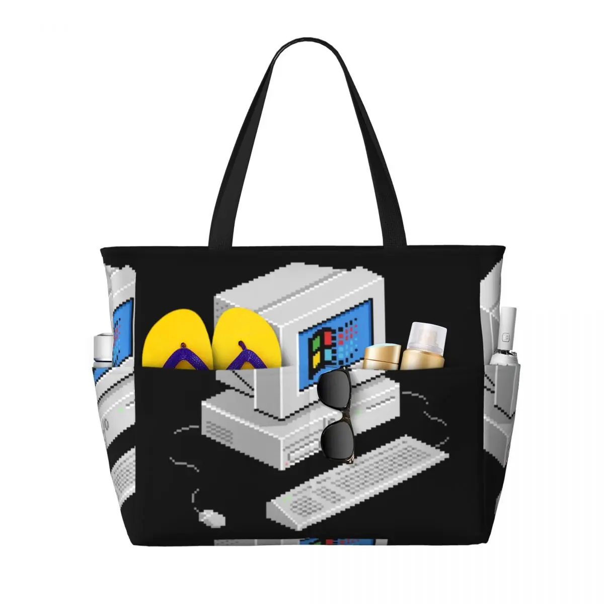 ويندوز Vaporwave حقيبة حمل على الشاطئ حقيبة رياضية رياضة اليوغا واق من المطر حقيبة حمل كبيرة للنساء حقيبة سفر حقيبة اللياقة البدنية