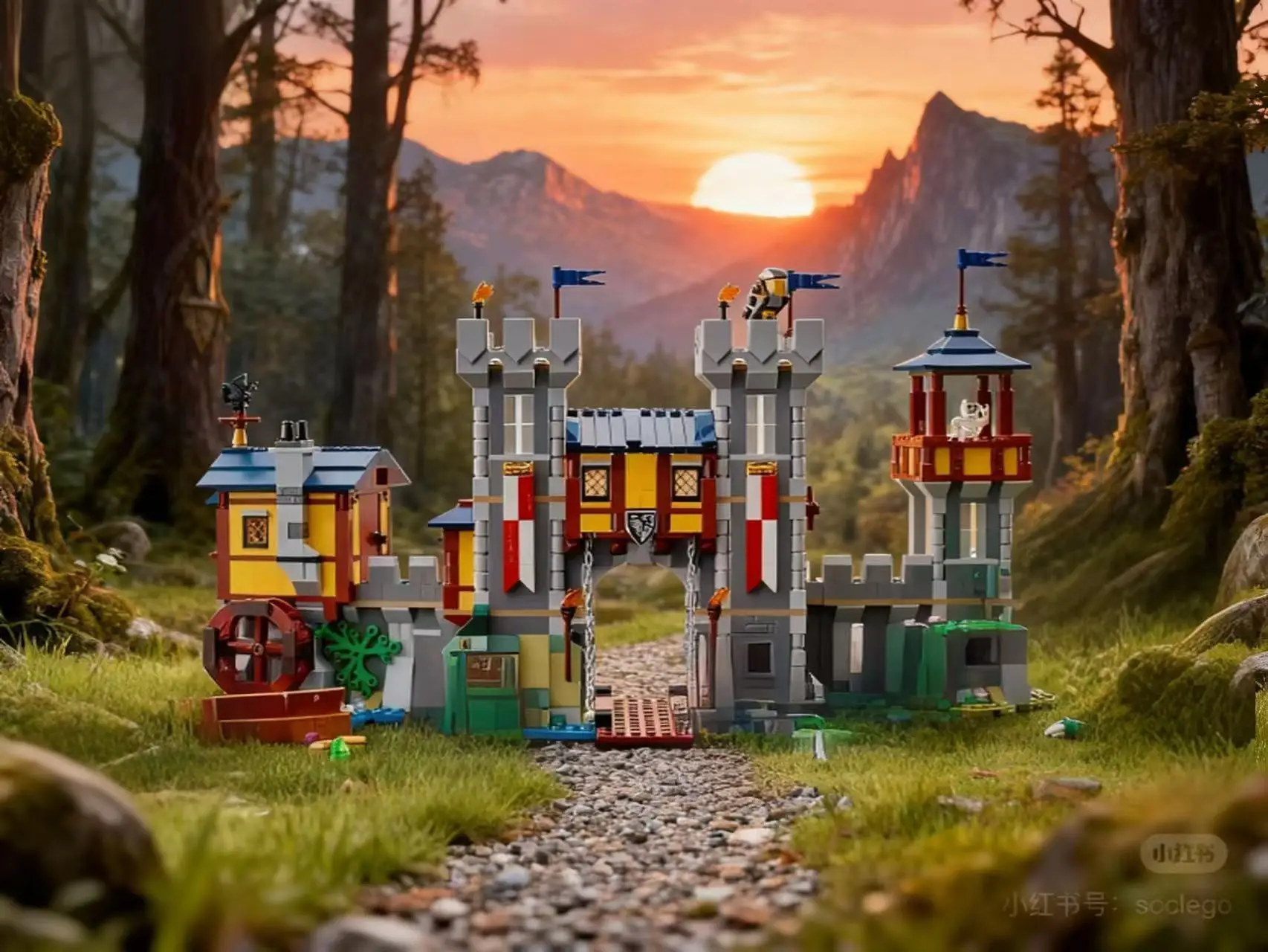 2024 زخرفة سطح المكتب 3 في 1 قلعة القرون الوسطى تناسب 31120 لمجموعة هدايا عيد ميلاد الأطفال