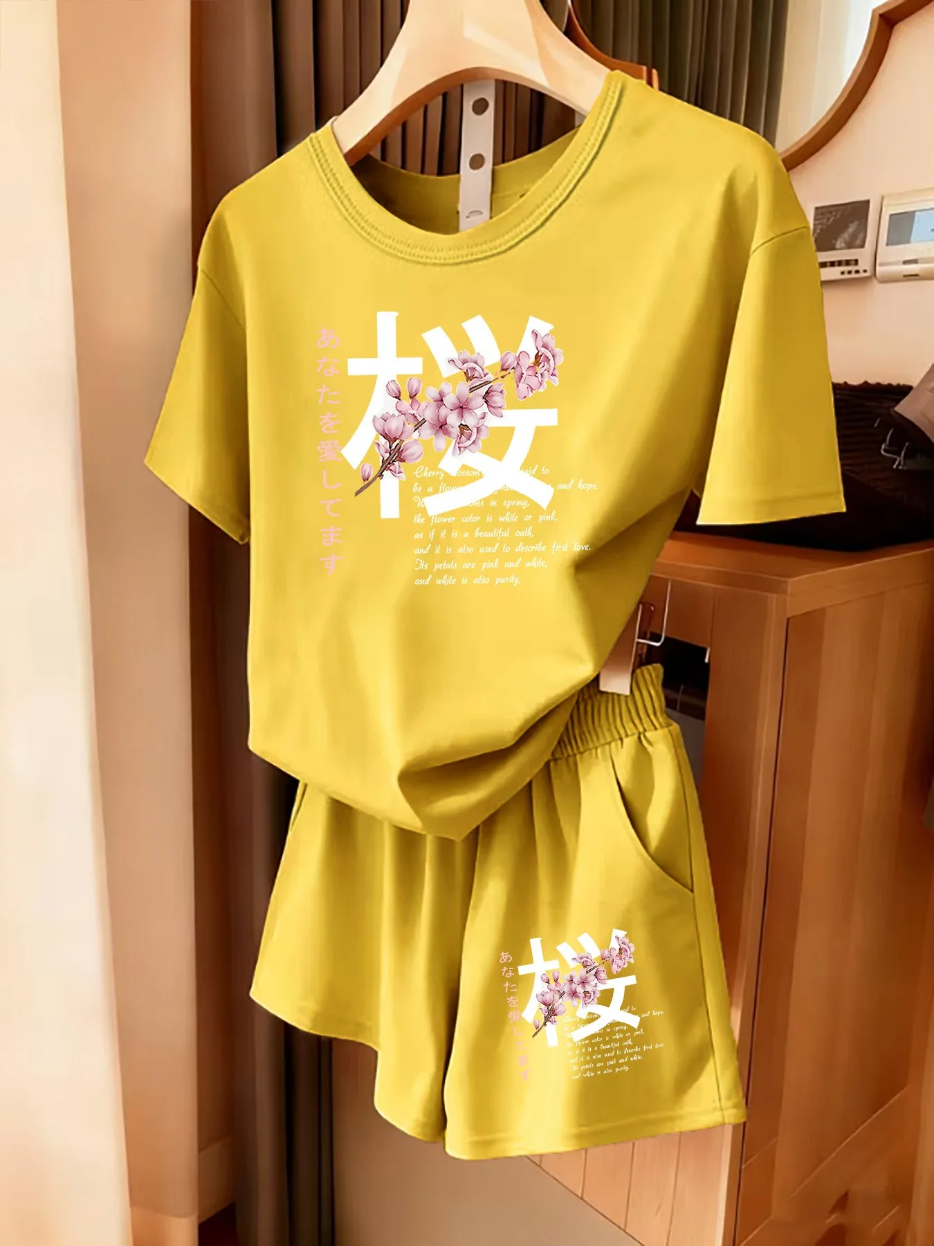 2026 Summer Best-selling Fashion Sportive Comfortable 3D Flower Pattern Printed Women's Short Sleeve Shorts Set