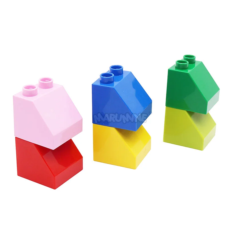 Marumine Large Size Brick Bevelled 2 Hole Building Blocks Parts MOC Classic Children's Construction Toys Accessories DIY  Models