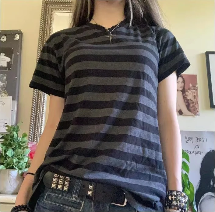 2026 Summer New Arrival Women Casual Striped T‑Shirt Multi‑Color Horizontal Stripe Crew Neck Short Sleeve Basic Tops kids