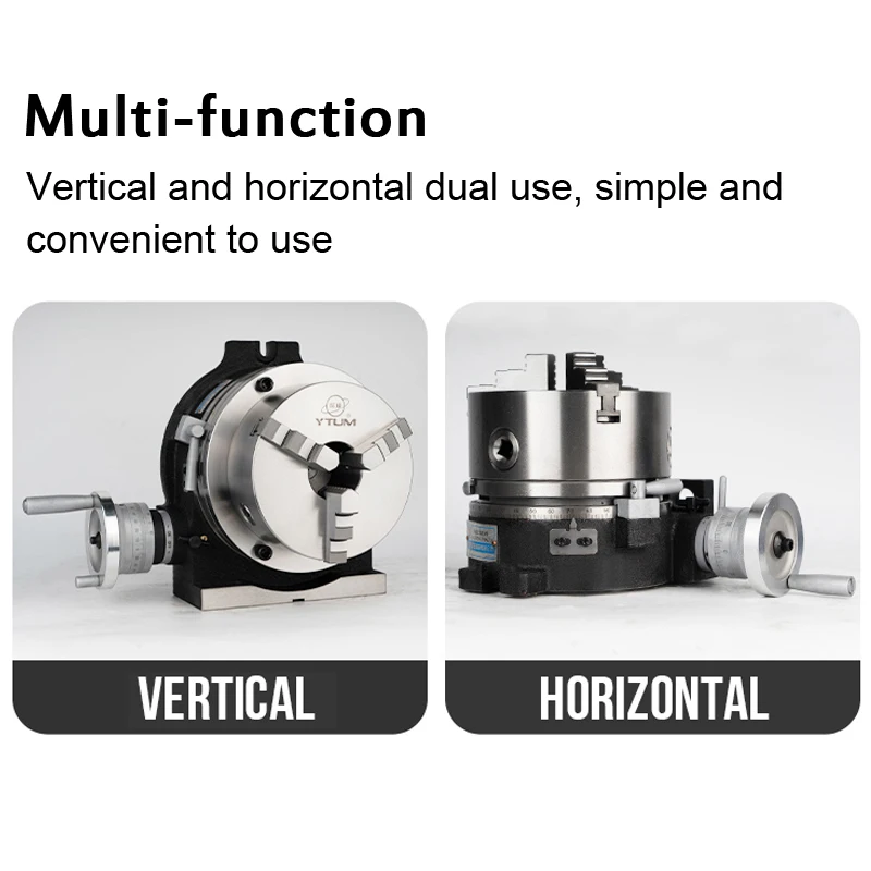 HV4 110mm Vertical and Horizontal Indexing Plate Rotary Table With 3/4 Jaw 80mm Chuck Precision Milling Machine Indexing Head