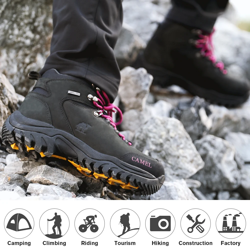 GOLDEN CAMEL Outdoors Hiking Shoes Waterproof Military Tactical High Top Hiking Boots Anti-Slip Trekking Shoes for Women 2023